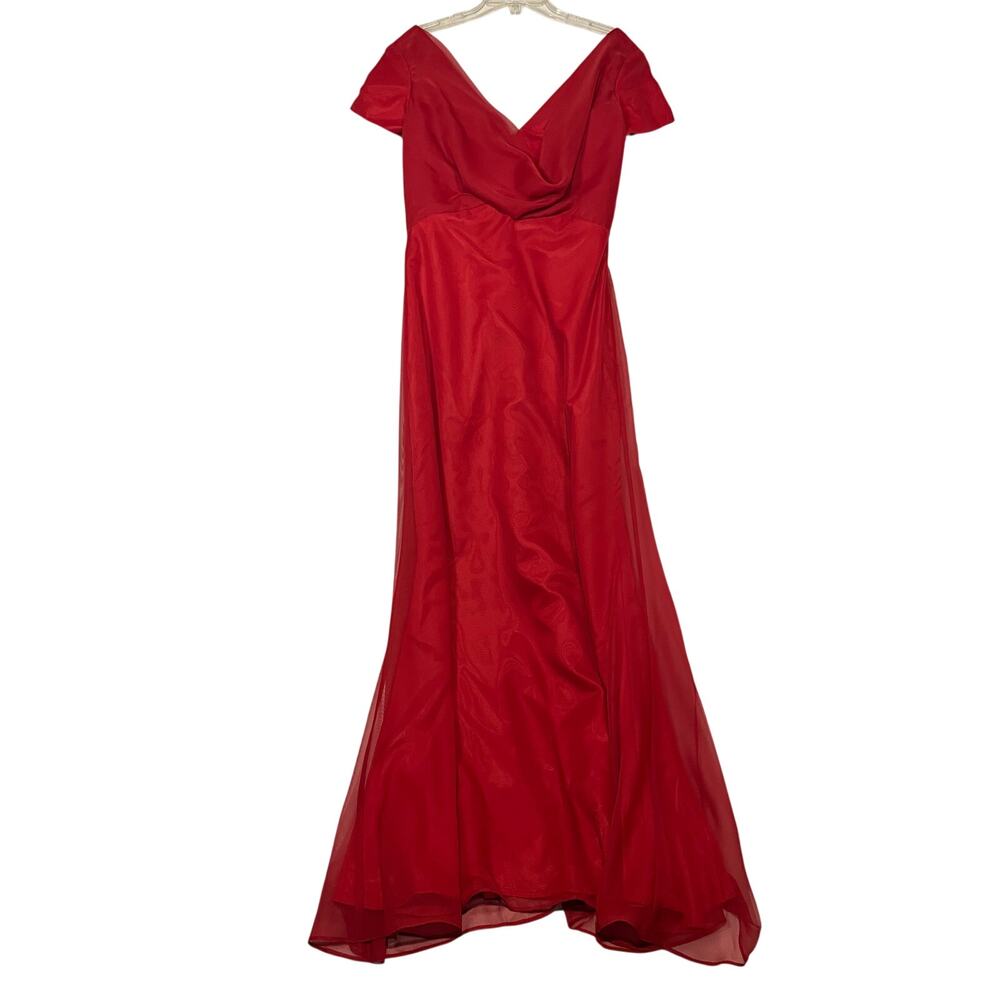 Allure‎ Bridal Red Cap Sleeve Gown 12